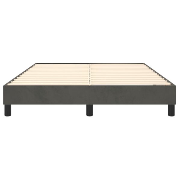 vidaXL Rám na boxspring posteľ tmavosivý 140x190 cm zamat – Obrázok 5