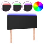 vidaXL Čelo postele s LED čierne 100x5x78/88 cm umelá koža – Obrázok 2