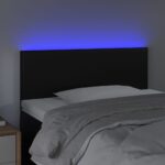 vidaXL Čelo postele s LED čierne 100x5x78/88 cm umelá koža – Obrázok 3