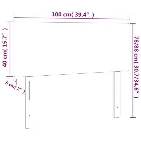vidaXL Čelo postele s LED čierne 100x5x78/88 cm umelá koža – Obrázok 6
