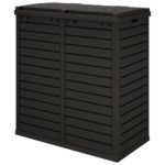 vidaXL Vonkajší odpadkový kôš čierny 78x41x86 cm polypropylén – Obrázok 7