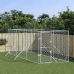 vidaXL Vonkajší koterec pre psov strieborný 2x6x2 m pozinkovaná oceľ