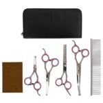 vidaXL 5-dielna sada nožníc na úpravu psov nehrdzavejúca oceľ