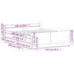vidaXL Posteľný rám s čelom a opierkou nôh dub sonoma 140x200 cm – Obrázok 9