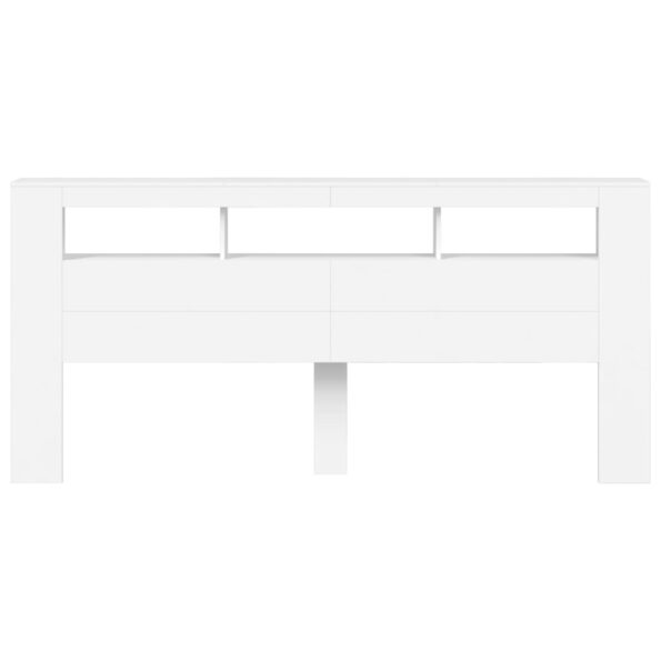 vidaXL Čelo s LED biele 220x18,5x103,5 cm kompozitné drevo – Obrázok 6