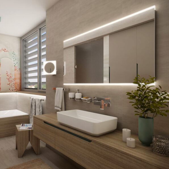 Nimco LED zrcadlo 1400x700 se dvěma dotykovými senzory – Obrázok 2