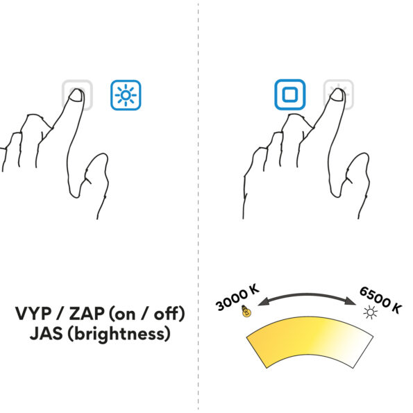 Nimco LED zrcadlo 1400x700 se dvěma dotykovými senzory – Obrázok 3