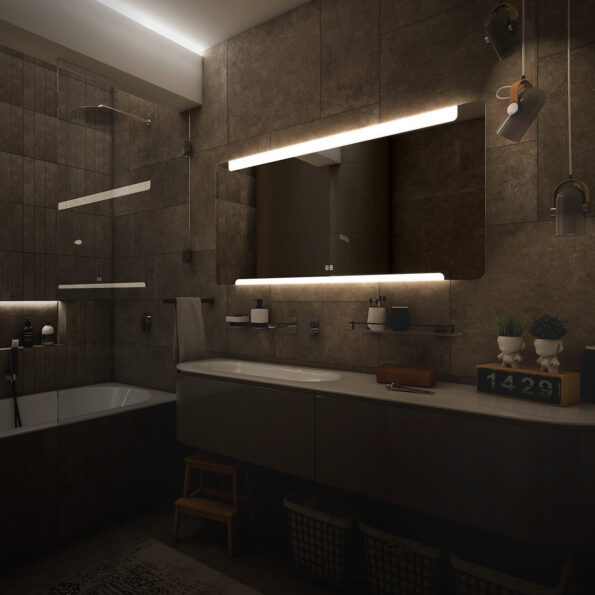 Nimco LED zrcadlo 1400x700 se dvěma dotykovými senzory – Obrázok 3