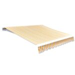 vidaXL Tieniaca plachta na markízu, plátená, oranžovo biela 3,5x2,5 m