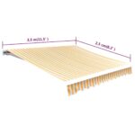 vidaXL Tieniaca plachta na markízu, plátená, oranžovo biela 3,5x2,5 m – Obrázok 5