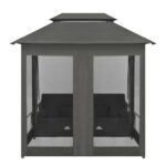 vidaXL Záhradná hojdačka so strieškou, antracitová 220x160x240cm, oceľ – Obrázok 5