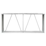 vidaXL Záhradná kôlňa na drevo galvanizovaná oceľ 330x84x152 cm sivá – Obrázok 3