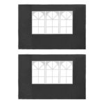 vidaXL Bočné steny s okienkom na párty stan 2 ks PE antracitové