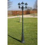 Záhradné trojramenné stĺpové svietidlo Preston, 215 cm