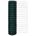 vidaXL Euro plot, oceľ 25x1,5 m, zelený