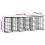 vidaXL Gabiónová stena s krytmi, pozinkovaná oceľ 300x50x100 cm – Obrázok 7