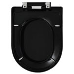 vidaXL WC sedadlo, pomalé sklápanie, rýchloupínacie, čierne – Obrázok 5