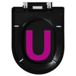 vidaXL WC sedadlo, pomalé sklápanie, rýchloupínacie, čierne – Obrázok 8