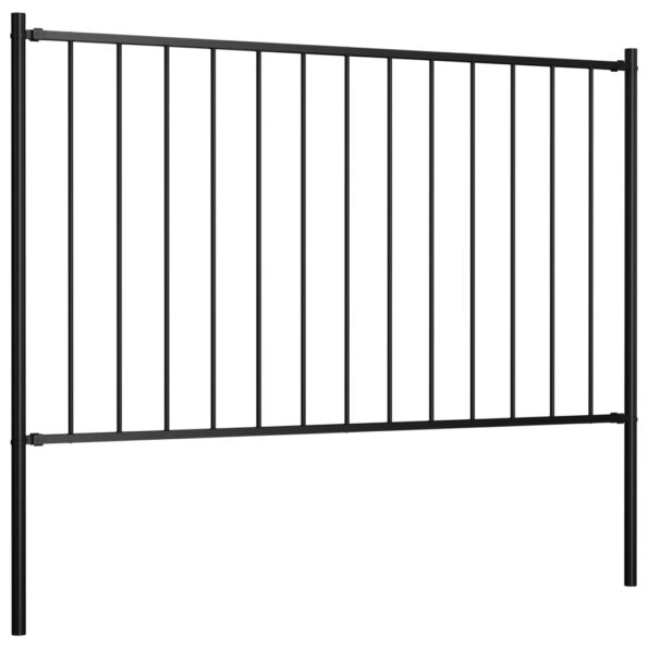 VXL8719883670416_g_en_hd_1.jpg vidaXL Plotový panel so stĺpikmi, práškovaná oceľ 1,7x0,75 m, čierny – Obrázok 2
