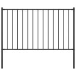 vidaXL Plotový panel so stĺpikmi práškovaná oceľ 1,7x1,25 m čierny