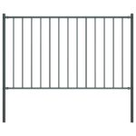 vidaXL Plotový panel so stĺpikmi, práškovaná oceľ 1,7x0,75 m, antracitový