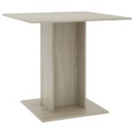 vidaXL Jedálenský stôl, dub sonoma 80x80x75 cm, kompozitné drevo – Obrázok 2