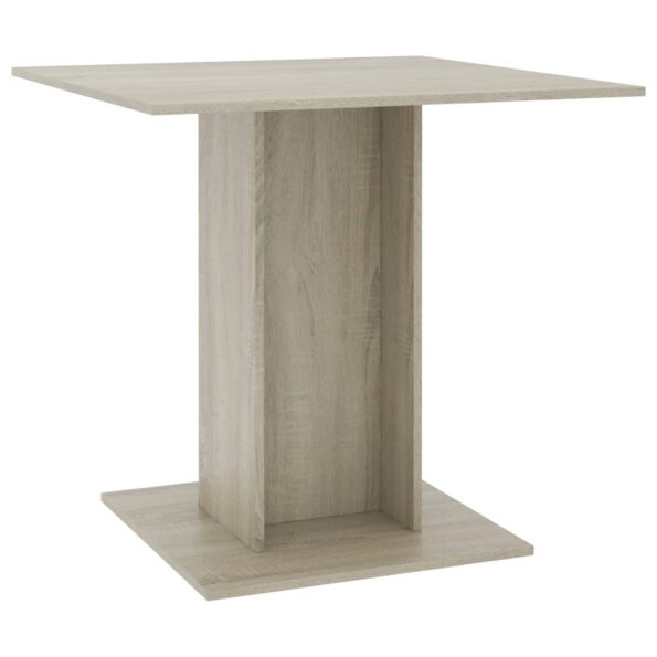 vidaXL Jedálenský stôl, dub sonoma 80x80x75 cm, kompozitné drevo – Obrázok 2