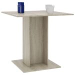 vidaXL Jedálenský stôl, dub sonoma 80x80x75 cm, kompozitné drevo – Obrázok 3