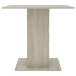 vidaXL Jedálenský stôl, dub sonoma 80x80x75 cm, kompozitné drevo – Obrázok 5