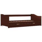 vidaXL Rám rozkladacej pohovky tmavohnedý 90x200 cm borovicové drevo – Obrázok 4