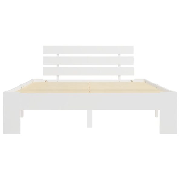 vidaXL Posteľný rám, biely, borovicový masív 140x200 cm – Obrázok 3