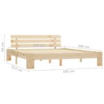 vidaXL Posteľný rám s čelom 160x200 cm borovicový masív – Obrázok 7