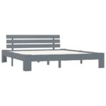 vidaXL Posteľný rám s čelom sivý 160x200 cm borovicový masív – Obrázok 2
