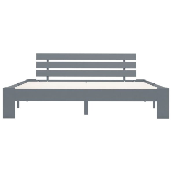 vidaXL Posteľný rám, sivý, borovicový masív 180x200 cm – Obrázok 3