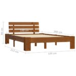 vidaXL Posteľný rám s čelom medovohnedý 140x200 cm borovicový masív – Obrázok 7