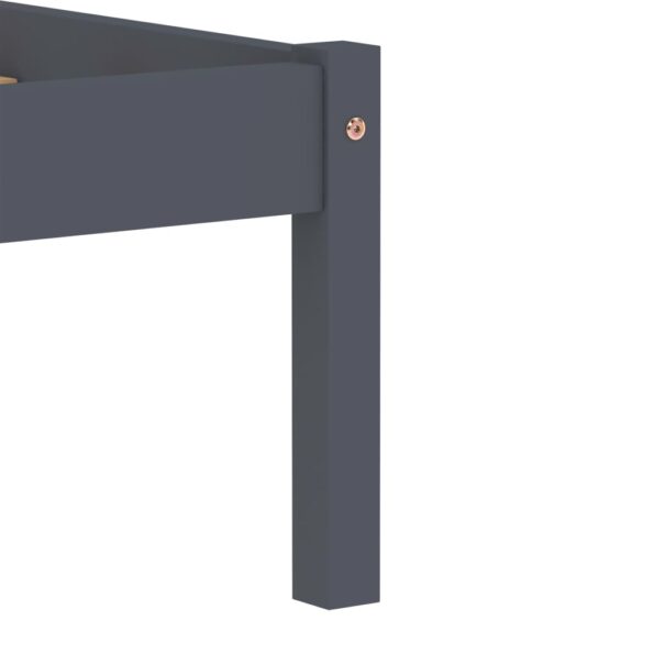 vidaXL Posteľný rám, sivý, borovicový masív 180x200 cm – Obrázok 6