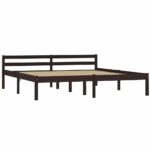 vidaXL Posteľný rám, tmavohnedý, borovicový masív 160x200 cm – Obrázok 2