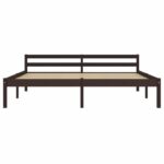 vidaXL Posteľný rám, tmavohnedý, borovicový masív 160x200 cm – Obrázok 3