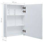 vidaXL LED kúpeľňová zrkadlová skrinka 50x13x70 cm – Obrázok 8