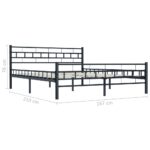 vidaXL Posteľný rám, čierny, oceľ 160x200 cm – Obrázok 8