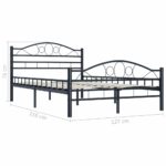 vidaXL Posteľný rám, čierny, oceľ 120x200 cm – Obrázok 8