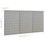 vidaXL Nástenné závesné panely na náradie 3 ks 40x58 cm oceľové – Obrázok 9