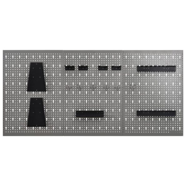 vidaXL Nástenné závesné panely na náradie 3 ks 40x58 cm oceľové – Obrázok 2