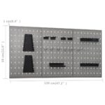 vidaXL Nástenné závesné panely na náradie 3 ks 40x58 cm oceľové – Obrázok 11