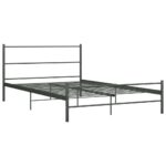 vidaXL Posteľný rám bez matraca, sivý, kov 140x200 cm – Obrázok 2