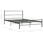 vidaXL Posteľný rám bez matraca, sivý, kov 140x200 cm – Obrázok 7