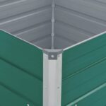 vidaXL Vyvýšený záhon 100x100x77 cm, pozinkovaná oceľ, zelený – Obrázok 2