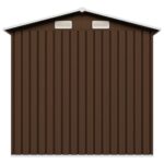 vidaXL Záhradná kôlňa, hnedá 204x132x186 cm, oceľ – Obrázok 7