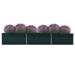 vidaXL Vyvýšený záhradný záhon, pozinkovaná oceľ 480x80x77 cm, zelený