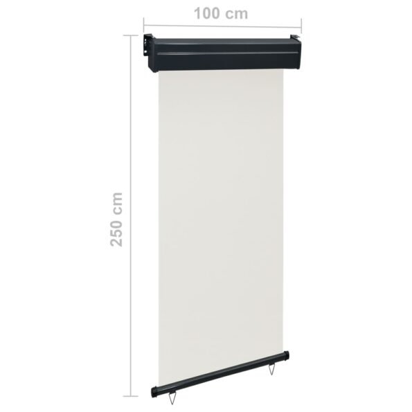 vidaXL Bočná markíza na balkón 100x250 cm, krémová – Obrázok 10